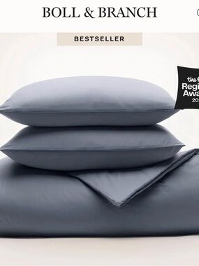 Boll & Branch Organic Cotton Signature Comforter and Shams In Mineral King 1330